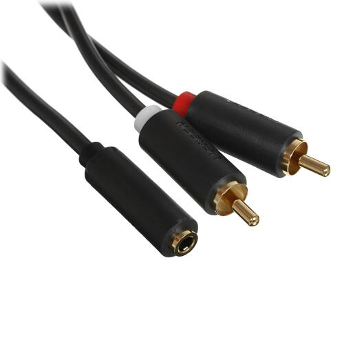 Купить Кабель   Ugreen RCA x2 - 3.5 mm jack черный  5026958. Характеристики, отзывы и цены в Донецке