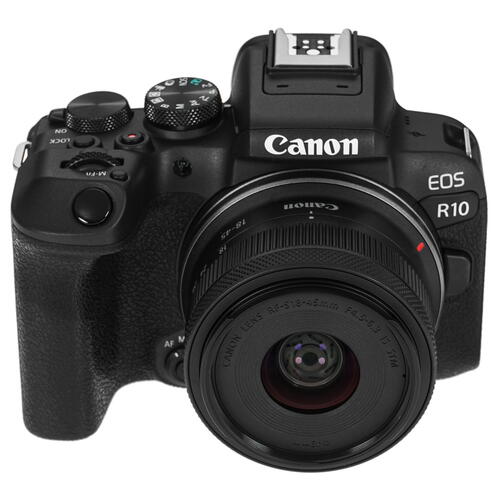 Купить Беззеркальный фотоаппарат Canon EOS R10 Kit 18-45 mm IS STM черный  5068874. Характеристики, отзывы и цены в Донецке