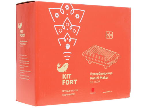 Купить Сэндвичница Kitfort Panini Maker КТ-1609 красный  1104182. Характеристики, отзывы и цены в Донецке