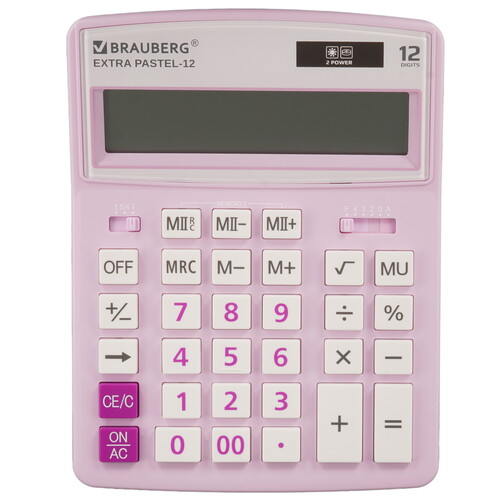 Купить Калькулятор бухгалтерский Brauberg EXTRA PASTEL-12-PR  5044590. Характеристики, отзывы и цены в Донецке