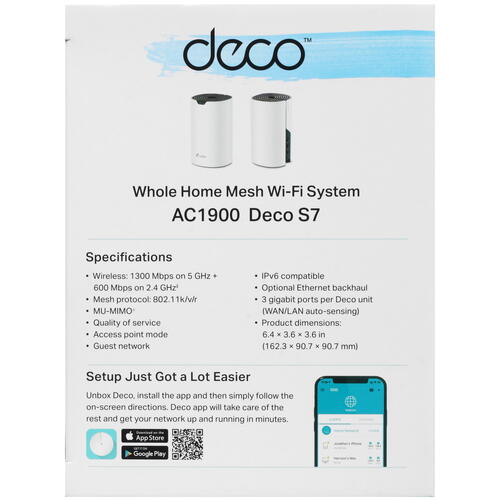 Купить MESH-комплект TP-Link Deco S7 (2-pack)  5088568. Характеристики, отзывы и цены в Донецке