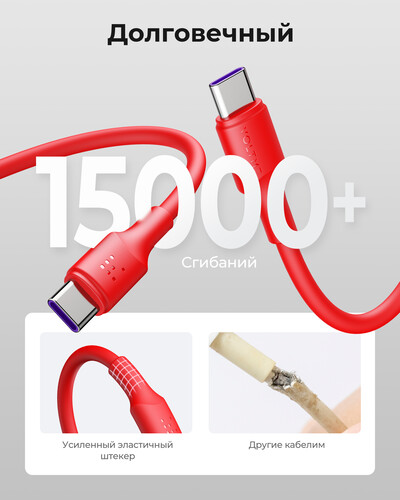 Купить Кабель круглый VOLTME Lightning 8-pin - USB Type-C красный 2 м  9210946. Характеристики, отзывы и цены в Донецке