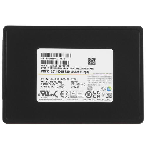 Купить 480 ГБ Серверный SSD накопитель Samsung PM893 [MZ7L3480HCHQ-00A07]  9918159. Характеристики, отзывы и цены в Донецке