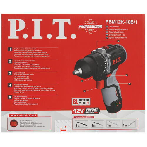 Купить Дрель-шуруповерт P.I.T. PBM12K-10B/1 X-DRIVER OnePower 12V  9086502. Характеристики, отзывы и цены в Донецке