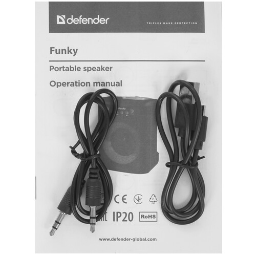 Купить Портативная колонка Defender Funky, черный  9232554. Характеристики, отзывы и цены в Донецке
