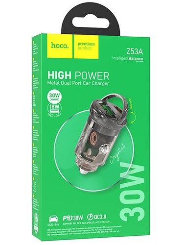 Купить Автомобильное ЗУ Hoco Z53A черный  9308430. Характеристики, отзывы и цены в Донецке