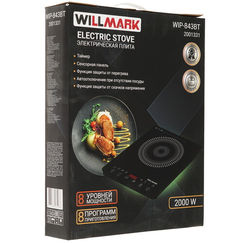 Купить Плита компактная электрическая WILLMARK WIP-843BT черный  9269595. Характеристики, отзывы и цены в Донецке