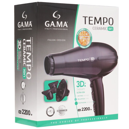 Купить Фен GA.MA TEMPO 3D - JC черный  9269150. Характеристики, отзывы и цены в Донецке