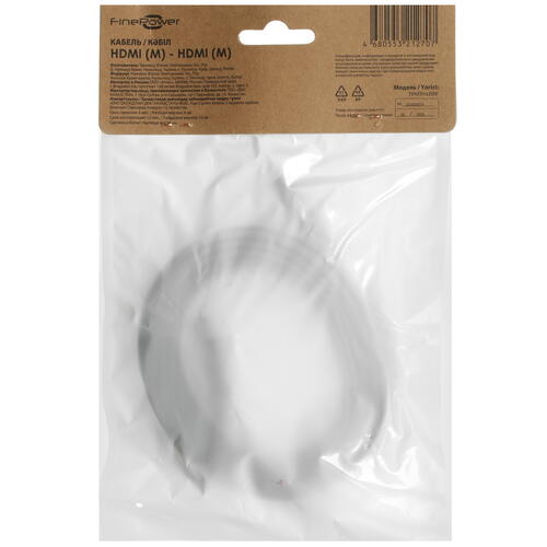 Купить Кабель  FinePower HDMI - HDMI, 2 м  5009100. Характеристики, отзывы и цены в Донецке