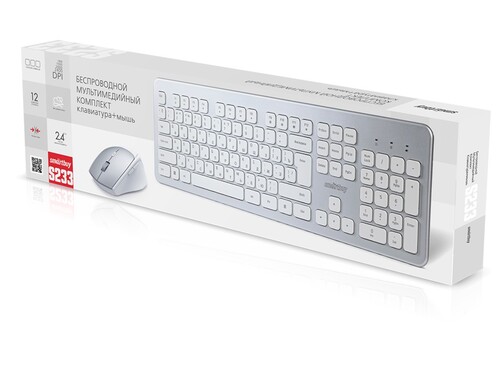 Купить Клавиатура+мышь беспроводная   Smartbuy 233616AG серебристый  9190195. Характеристики, отзывы и цены в Донецке