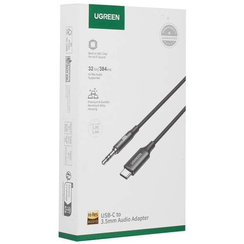 Купить Кабель   Ugreen USB Type-C - jack 3.5 мм черный  5624683. Характеристики, отзывы и цены в Донецке