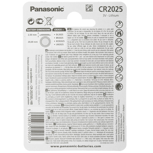 Купить Батарейка Panasonic Lithium CR2025  9220289. Характеристики, отзывы и цены в Донецке