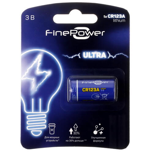 Купить Батарейка FinePower Ultra CR123 / CR123 (CR123A/DL123A/R123)  5085121. Характеристики, отзывы и цены в Донецке