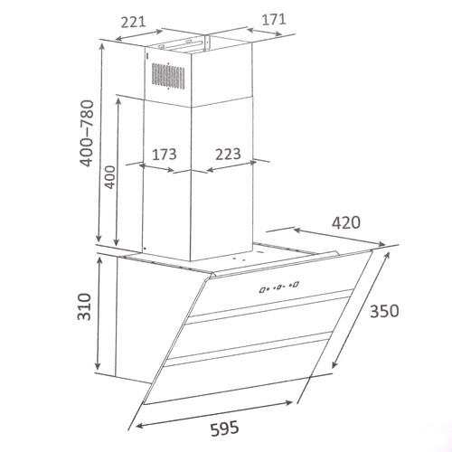 Купить Вытяжка наклонная DEXP IH60-SV0 RGB черный/серебристый  9226037. Характеристики, отзывы и цены в Донецке