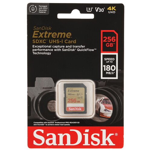 Купить Карта памяти SanDisk Extreme SDXC 256 ГБ [SDSDXVV-256G-GNCIN]  5470861. Характеристики, отзывы и цены в Донецке