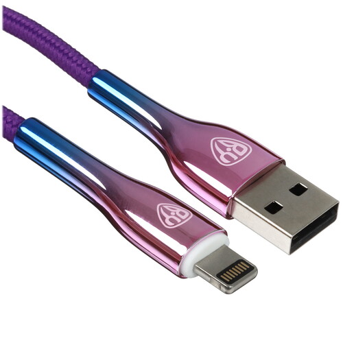 Купить Кабель круглый BY Lightning 8-pin - USB 2.0 Type-A фиолетовый 1 м  5482112. Характеристики, отзывы и цены в Донецке