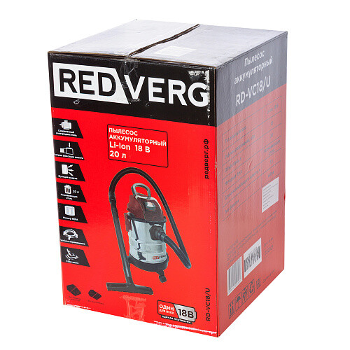 Купить Строительный пылесос аккумуляторный RedVerg RD-VC18/U UNIMAX 18/36, Без ЗУ, Без АКБ  9176779. Характеристики, отзывы и цены в Донецке