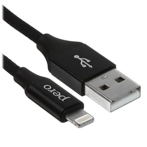 Купить Кабель круглый PERO Lightning 8-pin - USB 2.0 Type-A черный 1 м  5603567. Характеристики, отзывы и цены в Донецке