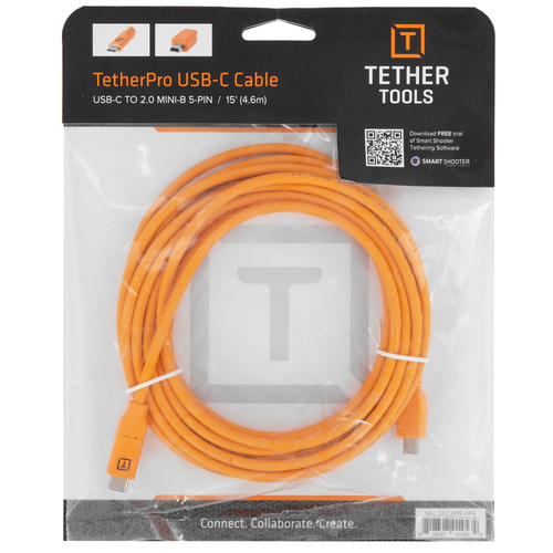 Купить Кабель Tether Tools mini USB-B - USB Type-C оранжевый  5605753. Характеристики, отзывы и цены в Донецке