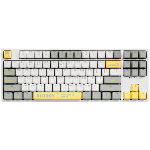 Купить Клавиатура проводная A4Tech Bloody S87 Energy [S87 USB  ENERGY WHITE]  5439863. Характеристики, отзывы и цены в Донецке