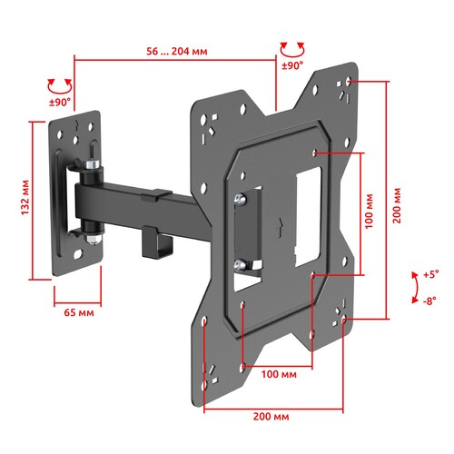 Купить Кронштейн для ТВ UNITEKI SNM1802BN черный  9298817. Характеристики, отзывы и цены в Донецке