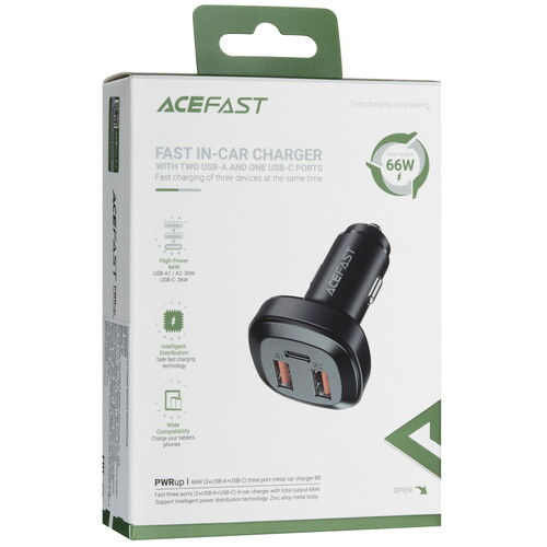 Купить Автомобильное ЗУ ACEFAST B5 черный  5463865. Характеристики, отзывы и цены в Донецке