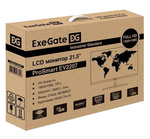 Купить 21.5" Монитор ExeGate ProSmart EV2207 черный  9179623. Характеристики, отзывы и цены в Донецке