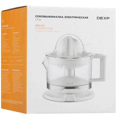 Купить Соковыжималка электрическая DEXP CP-02 белый  9977430. Характеристики, отзывы и цены в Донецке