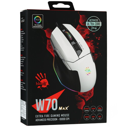 Купить Мышь проводная A4Tech Bloody W70 Max  белый  9280321. Характеристики, отзывы и цены в Донецке