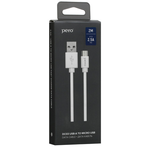 Купить Кабель PERO micro USB-B - USB Type-A белый  5088716. Характеристики, отзывы и цены в Донецке