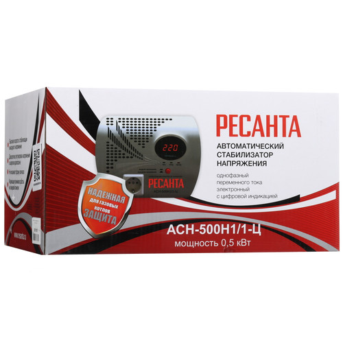 Купить Стабилизатор напряжения Ресанта АСН-500Н1/1-Ц  9361368. Характеристики, отзывы и цены в Донецке