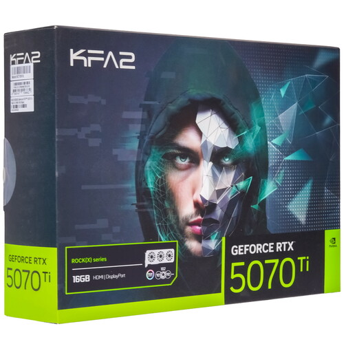 Купить Видеокарта KFA2 GeForce RTX 5070 Ti ROCK(X) OC 3FAN RGB Black  5619422. Характеристики, отзывы и цены в Донецке