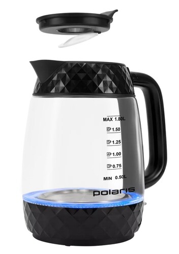Купить Электрочайник Polaris PWK 1809CGL Water Way Pro черный  9278217. Характеристики, отзывы и цены в Донецке