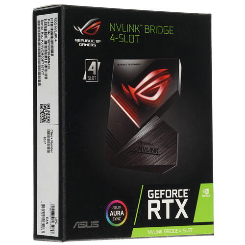 Купить SLI BRIDGE ROG GeForce RTX NVLink AURA support-4SLOT 80 mm (4 slot)  1303210. Характеристики, отзывы и цены в Донецке