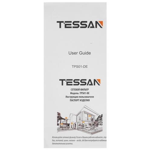 Купить Сетевой фильтр Tessan TPS01-DE черный  5366289. Характеристики, отзывы и цены в Донецке