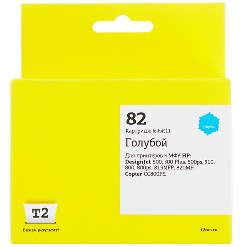Купить Картридж T2 №82 IC-H4911 голубой  7963704. Характеристики, отзывы и цены в Донецке