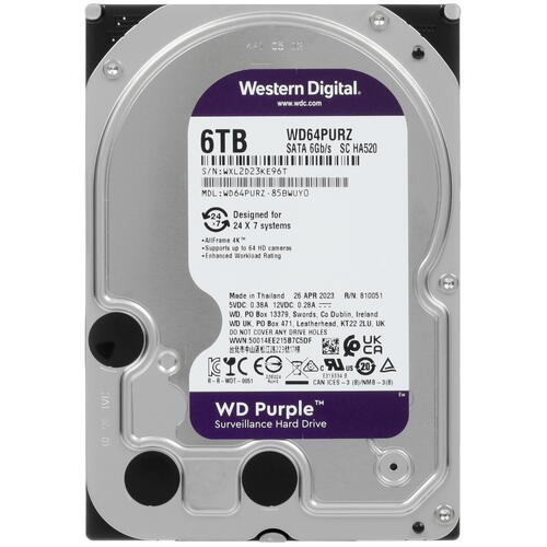 Купить 6 ТБ Жесткий диск WD Purple Surveillance [WD64PURZ]  5421205. Характеристики, отзывы и цены в Донецке