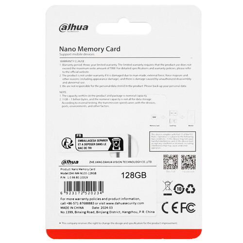 Купить Карта памяти Dahua nanoSD 128 ГБ [DHI-NM-N100-128GB]  9138548. Характеристики, отзывы и цены в Донецке