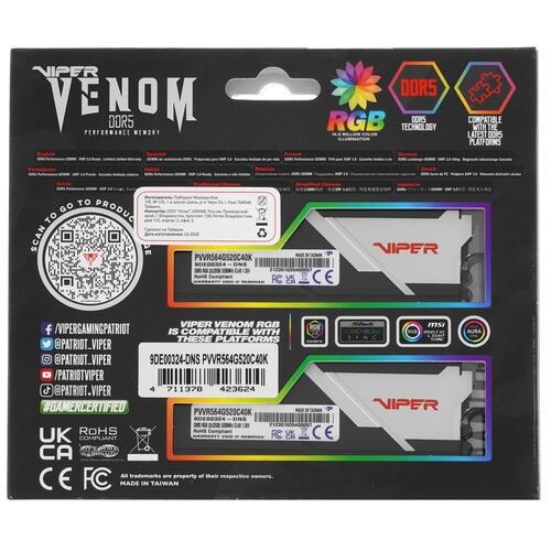 Купить Оперативная память Patriot Viper Venom RGB  5093671. Характеристики, отзывы и цены в Донецке