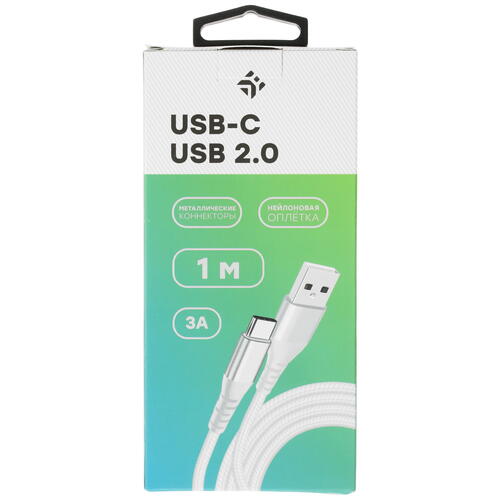 Купить Кабель круглый DEXP USB Type-C - USB 2.0 Type-A белый 1 м  4834167. Характеристики, отзывы и цены в Донецке