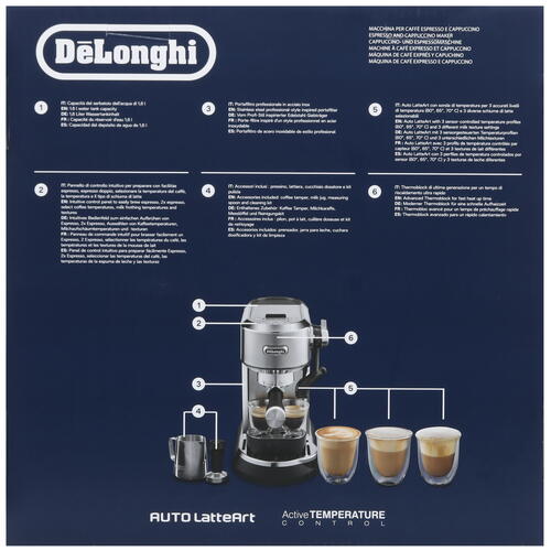 Купить Кофеварка рожковая DeLonghi EC950.M серебристый  9085704. Характеристики, отзывы и цены в Донецке