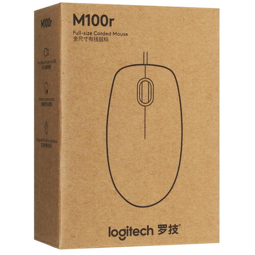 Купить Мышь проводная Logitech M100r  5059896. Характеристики, отзывы и цены в Донецке