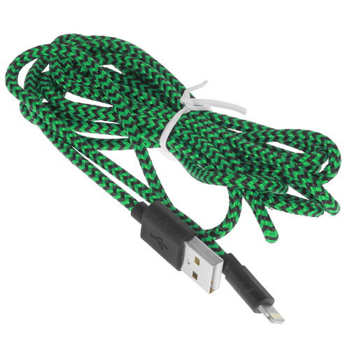 Купить Кабель круглый PERO Lightning 8-pin - USB 2.0 Type-A зеленый 2 м  5048601. Характеристики, отзывы и цены в Донецке