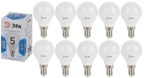 Купить Комплект светодиодных ламп ЭРА LED P45-5W-840-E14  5614981. Характеристики, отзывы и цены в Донецке