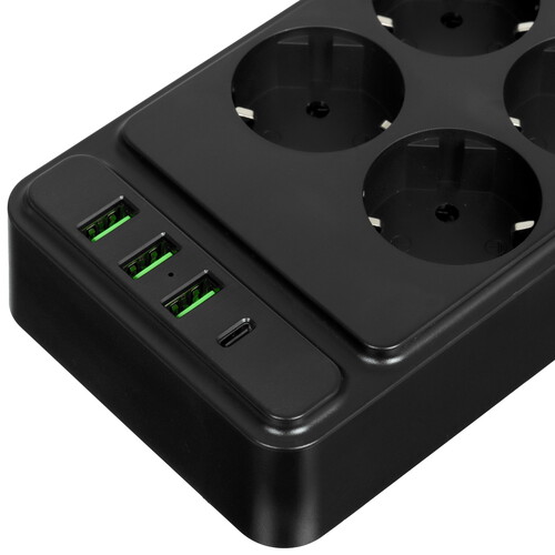 Купить Сетевой фильтр AGNI TP-FS4U8E-PD черный  9289295. Характеристики, отзывы и цены в Донецке