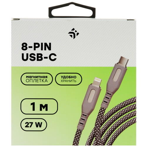 Купить Кабель круглый DEXP Lightning 8-pin - USB Type-C серый 1 м  9097088. Характеристики, отзывы и цены в Донецке