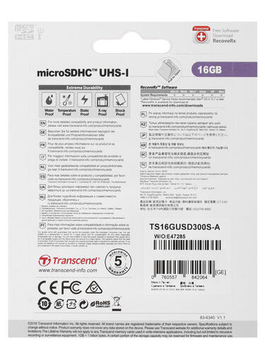Купить Карта памяти Transcend 300S microSDHC 16 ГБ [TS16GUSD300S-A]  1275801. Характеристики, отзывы и цены в Донецке