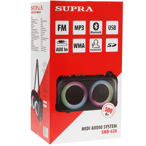 Купить Портативная аудиосистема SUPRA SMB-630, черный  9230953. Характеристики, отзывы и цены в Донецке