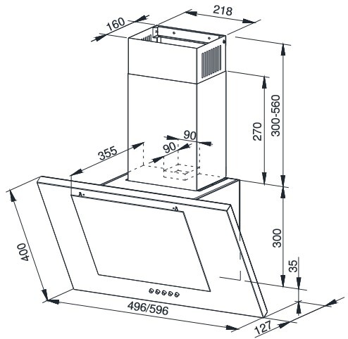 Купить Вытяжка наклонная Weissgauff Gamma 50 PB BL черный/черный  8122554. Характеристики, отзывы и цены в Донецке