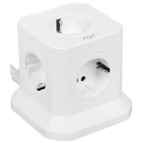 Купить Сетевой фильтр AGNI TP-VE4U5E белый  9289270. Характеристики, отзывы и цены в Донецке